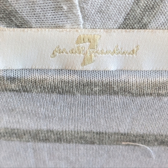 7 for all Mankind summer cardigan. No buttons grey and white horizontal stripes - Picture 7 of 7